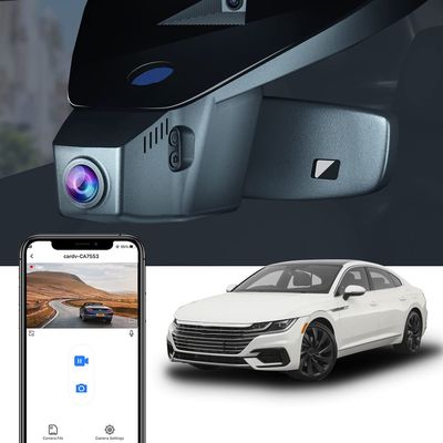 Fitcamx 4K Dash Cam Suitable for VW Arteon 2019-2024 SE SEL Premium R-line 4motion, Integrated Look, 2160P UHD Video, Loop Recording, Built-in WiFi & APP, Parking Sensor, Easy to Install, 64GB Card