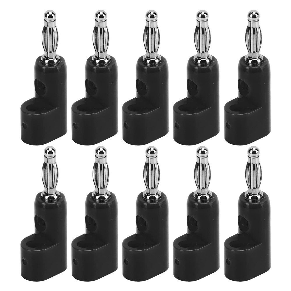 Sonew 10pcs 4mm Banana Plug Solderless Stackable Banana Plug Connectors J.10026(Black)