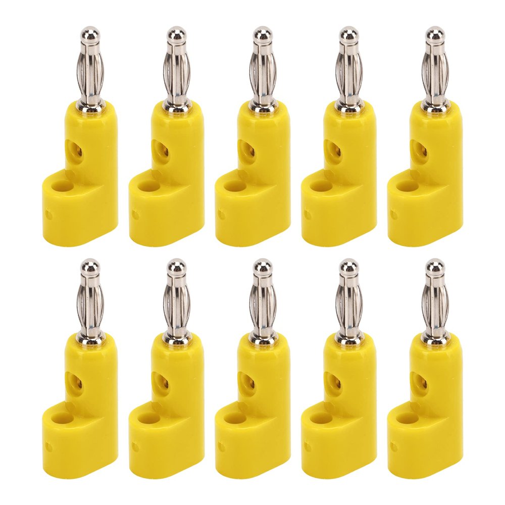 Sonew 10pcs 4mm Banana Plug Solderless Stackable Banana Plug Connectors J.10026(Yellow)
