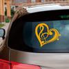 Bass Treble Clef Heart Love Music Decal Sticker Vinyl for Car Boat Laptop Choose Size Color (4'' x 3.8" (10.2cm x 9.6cm), Yellow) view 1