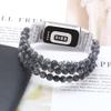 C&L Accessories Compatible with Fitbit Charge 6 Bands/Fitbit Charge 5 Bands Natural Gemstone Beaded Handmade Adjustable Bracelet Replacement Bands for Women (Snowflake Obsidian) view 2