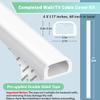 Wire Covers for 2 Cords, 68in (4X L17in) Wire Hider on Wall Mounted, White Cord Cover Kit, Cable Cover Cable Concealer for Extension Cord, Ethernet Cable, Speaker Wire, 0.7in(W) x 0.4in(H) view 3