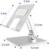 Tablet Stand Holder Adjustable Foldable Aluminium Desktop iPad Stand, Desktop Tablet Mount Compatible with iPad Pro 12.9, Mini, Air, Surface Pro, E-Reader, Phones (Silver) view 4