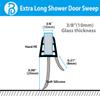 2-Pack Butecare Frameless Shower Door Bottom Seal with Long Sweep for Glass Doors  Stop Shower Leaks and Create a Water Barrier (3/8 x 36) view 3