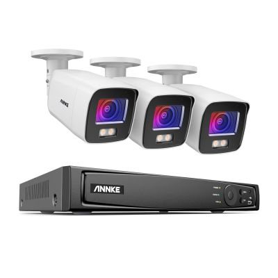 ANNKE NCK800 4K Security PoE Camera System with Full Color Night Vision, 8CH 4K NVR with 3pcs 8MP H.265+ PoE IP Bullet Cameras, AI Human Detection, 130dB WDR &3D DNR, IP67 Weatherproof(NO HDD)