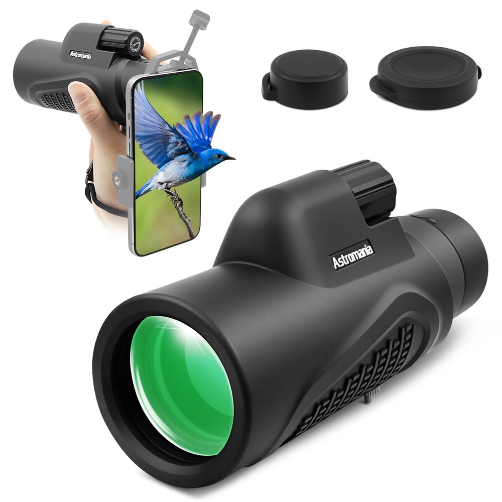 Astromania Monocular Telescope 10x42 HD K9 Prism - High Power & Compact, Waterproof, Fogproof, Shockproof for Birdwatching, Camping, Wildlife - Multi-Coated Optics, Rubber Armor & Non-Slip Grip
