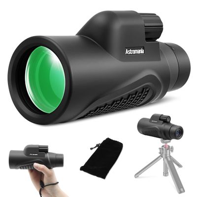 Astromania Monocular Telescope 12x50 HD K9 Prism - High Power & Compact, Waterproof, Fogproof, Shockproof for Birdwatching, Camping, Wildlife - Multi-Coated Optics, Rubber Armor & Non-Slip Grip