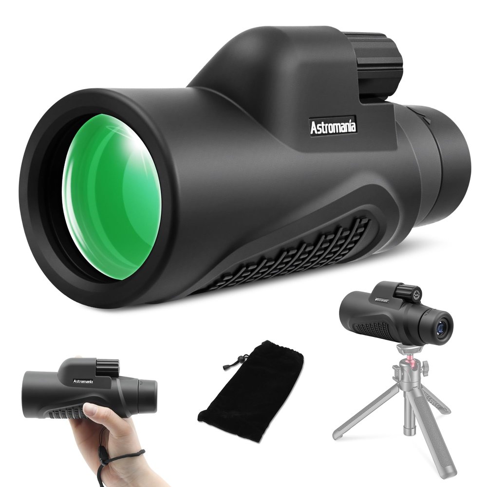 Astromania Monocular Telescope 12x50 HD K9 Prism - High Power & Compact, Waterproof, Fogproof, Shockproof for Birdwatching, Camping, Wildlife - Multi-Coated Optics, Rubber Armor & Non-Slip Grip