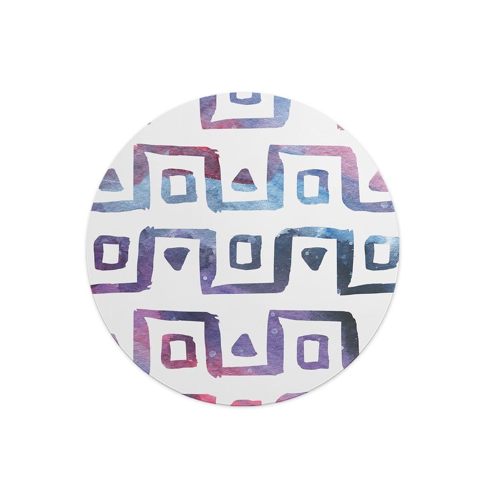 Questo Casa, Round Digital Printed Mouse Mat Non Slip Backing for Office and Home Use Diameter 22cm