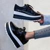 Bcshiye Women's Casual Summer Dressy Platform Sandals Fashion Square Toe Lace-up Working Walking Wedge Oxford Shoes view 2
