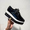 Bcshiye Women's Casual Summer Dressy Platform Sandals Fashion Square Toe Lace-up Working Walking Wedge Oxford Shoes view 4