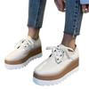 Bcshiye Women's Casual Summer Dressy Platform Sandals Fashion Square Toe Lace-up Working Walking Wedge Oxford Shoes view 1