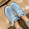 Bcshiye Women's Casual Summer Dressy Platform Sandals Fashion Square Toe Lace-up Working Walking Wedge Oxford Shoes view 2