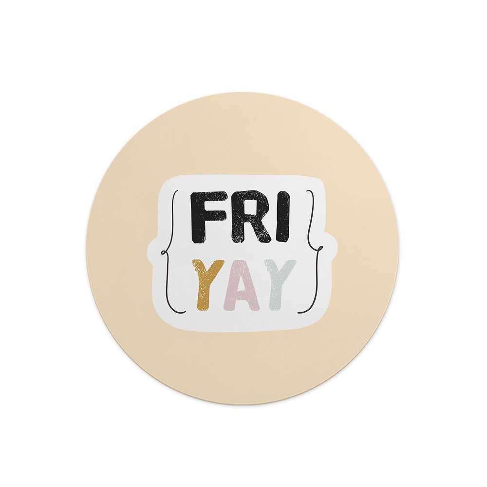 Questo Casa, Round Digital Printed Mouse Mat Non Slip Backing for Office and Home Use Diameter 22cm