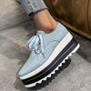 Bcshiye Women's Casual Summer Dressy Platform Sandals Fashion Square Toe Lace-up Working Walking Wedge Oxford Shoes view 4