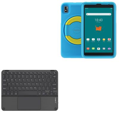 BoxWave Keyboard Compatible with Blackview Tab 6 Kids - SlimKeys Bluetooth Keyboard with Trackpad, Portable Slim TouchPad - Jet Black