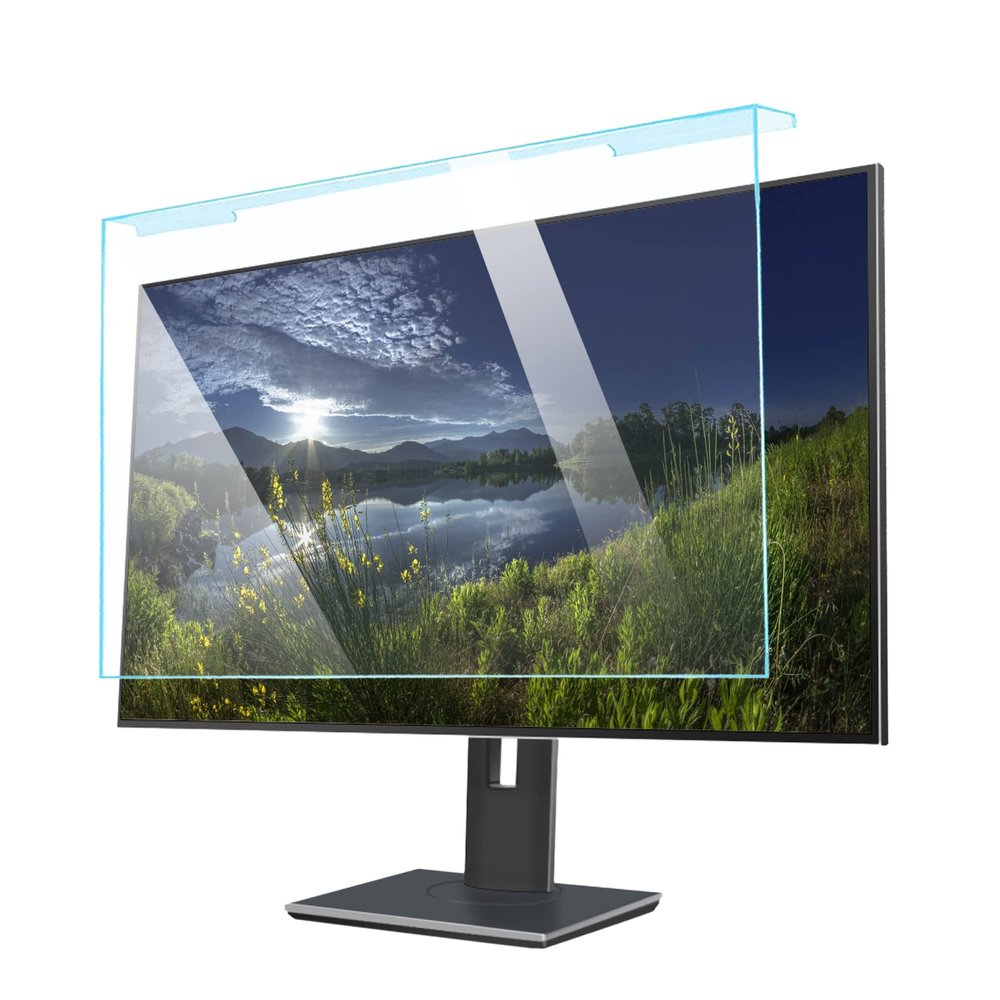 JFGH Hanging 17-27 Inch Blue Light Screen Protector for Computer, Blocking Blue Light and UV for Eye Protection, Anti Glare for Desktop PC Monitor Screen / 21 in 537x330mm