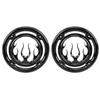 XMMT Motorcycle Flames Audio Bezels Trim Rear Speaker Grills Accent Cover for Harley Electra Glide Street Glide Trikes Road Glide Ultra FLTRU 1996-2013, Gloss Black view 2