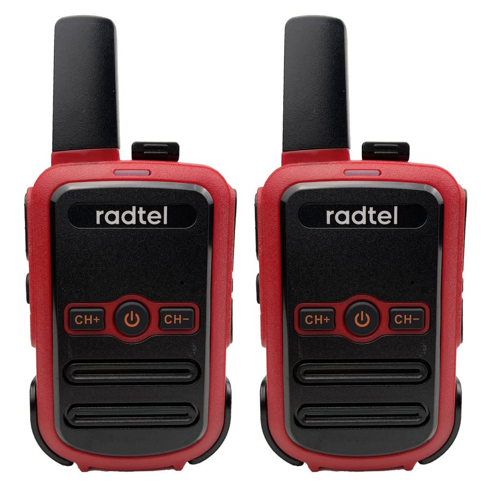 Radtel RT12 Rechargeable Walkie Talkies for Adults Long Range Handheld FRS Two Way Radio 16CH Handsfree VOX for Camping Hiking (2 pcs Red)