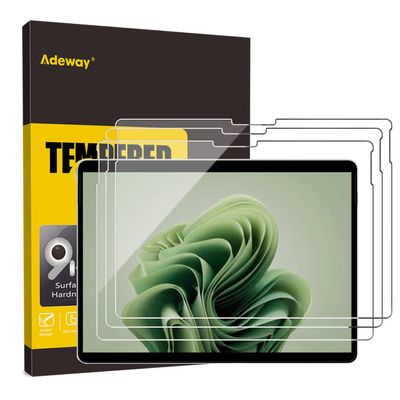 Adeway 2+1 Pack Screen Protector For Microsoft Surface Pro 11copilot + pc 2024/Pro 9 2022/Pro 8/Pro X 13 inch, 9H Hardness, HD Clear, Anti-Scratch, High Sensitivity, Smooth Touching