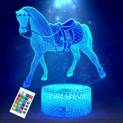 Calyla Night Lights for Kids with Remote & Smart Touch Horse Lamp for Kids Room Decor 16 Colors Changing Dimmable Horse Toys 1 2 3 4 5 6 7 8 Year Old Boy Girl Gifts
