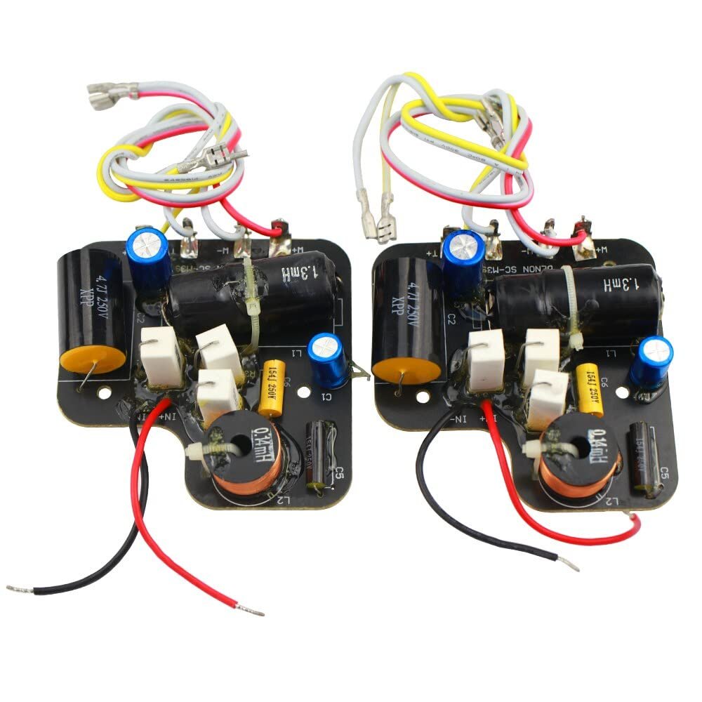 JINGERL 2 Way Crossover Tweeter+Bass Crossover 60-120W Hifi 3KHz Two-way Divider For Denon SC-M39 Home Use 2PCS