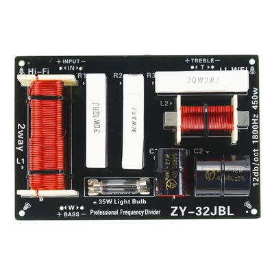 JINGERL 450W Speakers Crossover 1.8KHz Tweeter Bass 2 Way Divider 4-8Ohm Two Way Stage Speaker Dedicated Frequency Divider 1PC