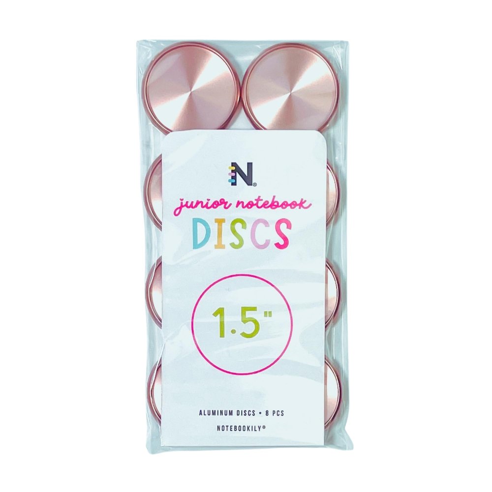 Notebookily Rose Gold Binding Discs 1.5in 38mm Set of 8 Aluminum