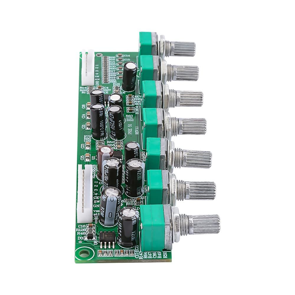 JINGERL 5.1 Home Theater Preamplifier Tone Board 6 Channel Independent Tone Control Bass Frequency Adjustment Auto Mute DC15-35V