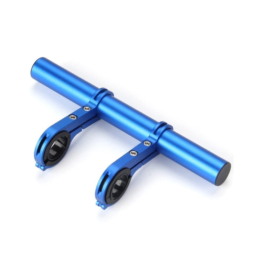 Bike Handlebars Extender, 20cm Multifunction Double Bicycle Handlebar Extension for Speedometer, GPS, Phone (Blue)