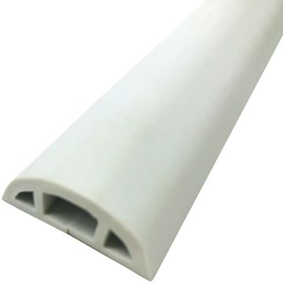 DXIUMZHP Cable Protector Floor Cover Household Semicircle Overfloor Cord, PVC Soft Material Easy CutAnti-Stepping Anti-Stress Multiple Colour (Color : White, Size : 3m)