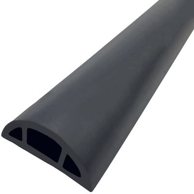 DXIUMZHP Cable Protector Floor Cover Household Semicircle Overfloor Cord, PVC Soft Material Easy CutAnti-Stepping Anti-Stress Multiple Colour (Color : Black, Size : 3m)