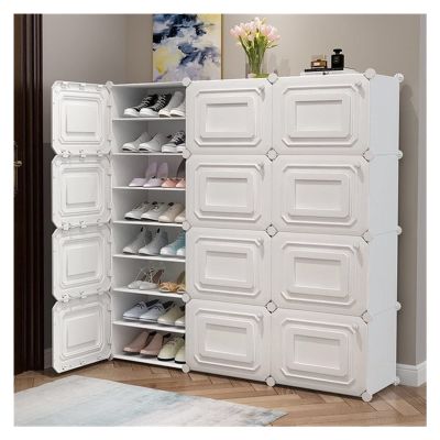 shoes shelf Shoe Shelf Multi-Layer Shoe Rack Portable Wardrobe, Plastic Modular Wardrobe,Cube Storage Organizer for Hanging Clothes,Modular Cabinet for Clothes,Book,Shoe Stackable Shoe Rack