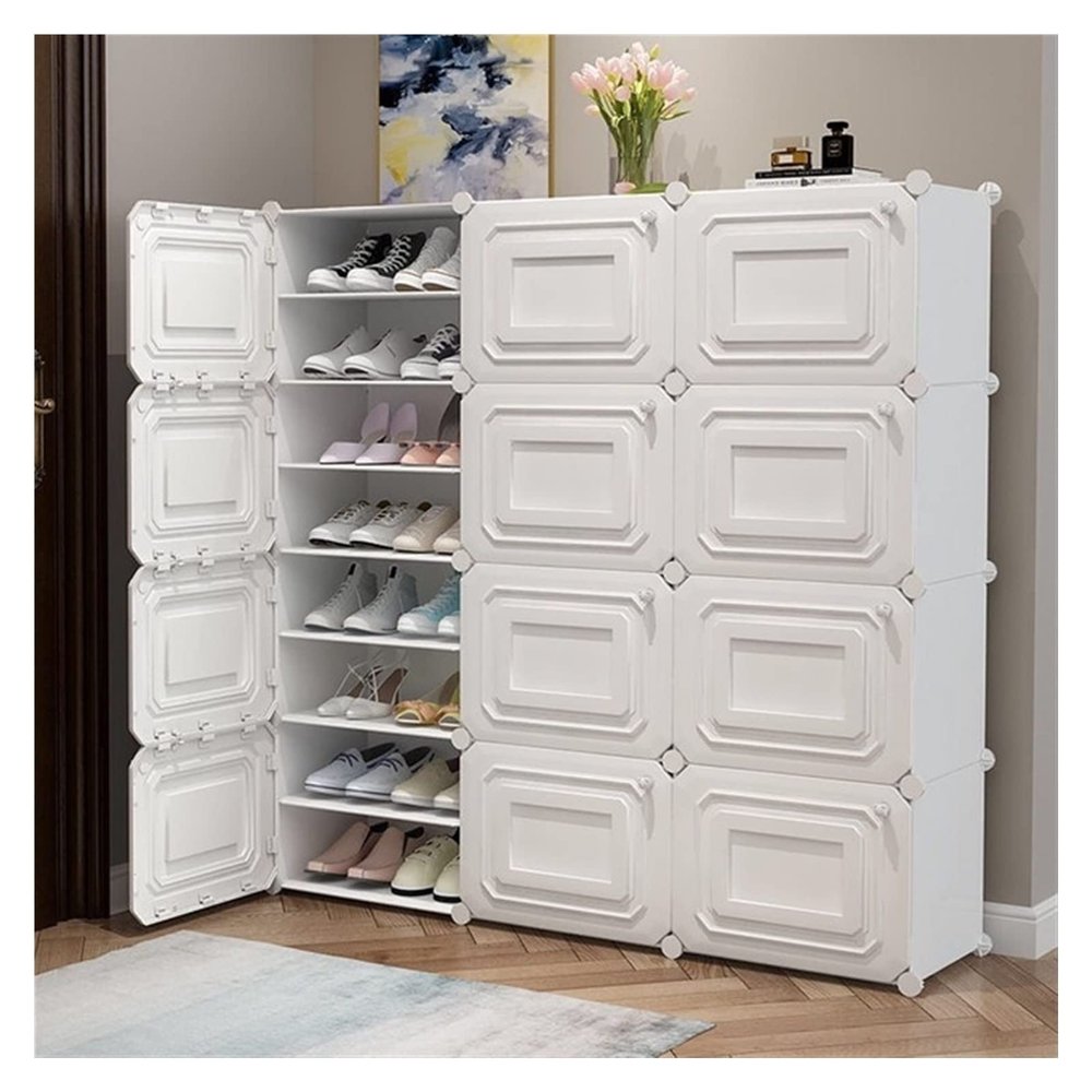 shoes shelf Shoe Shelf Multi-Layer Shoe Rack Portable Wardrobe, Plastic Modular Wardrobe,Cube Storage Organizer for Hanging Clothes,Modular Cabinet for Clothes,Book,Shoe Stackable Shoe Rack