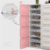 shoes shelf Shoe Shelf Multi-Layer Shoe Rack Portable Wardrobe, Plastic Modular Wardrobe,Cube Storage Organizer for Hanging Clothes,Modular Cabinet for Clothes,Book,Shoe Stackable Shoe Rack view 4