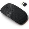 2.4G Wireless Mouse with Cute Pattern Design for All Laptops and Desktops with Nano Receiver - Black Carbon view 1