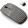 CJCBROES 2.4G Wireless Mouse with Cute Pattern Design for All Laptops and Desktops with Nano Receiver - Black White Stripes Gold Circles view 1