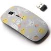 2.4G Wireless Mouse with Cute Pattern Design for All Laptops and Desktops with Nano Receiver - Cartoon Bunny Cute Chick view 1
