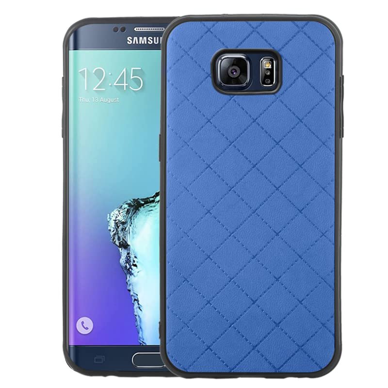 ELISORLI Compatible with Samsung Galaxy S6 Edge Plus Case Rugged Thin Slim Cell Accessories Anti-Slip Fit Rubber TPU Mobile Phone Full Body Cover for Glaxay S6edge + S 6edge 6s 6 Edge+ Women Men Blue