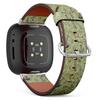 CJBROES Replacement Leather Watch Band, Compatible with Fitbit Versa 3 and Fitbit Sense of Wristband Bracelet Accessory - Floral view 1