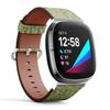 CJBROES Replacement Leather Watch Band, Compatible with Fitbit Versa 3 and Fitbit Sense of Wristband Bracelet Accessory - Floral view 2
