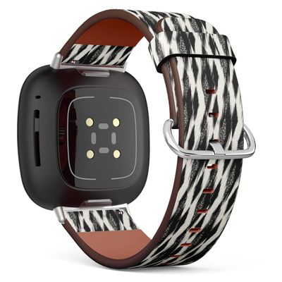 CJBROES Replacement Leather Watch Band, Compatible with Fitbit Versa 3 and Fitbit Sense of Wristband Bracelet Accessory - Noisy Rhombus Spotty