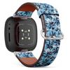 CJBROES Replacement Leather Watch Band, Compatible with Fitbit Versa 3 and Fitbit Sense of Wristband Bracelet Accessory - Floral Design use view 1