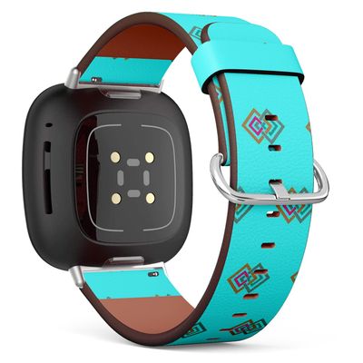 CJBROES Replacement Leather Watch Band, Compatible with Fitbit Versa 3 and Fitbit Sense of Wristband Bracelet Accessory - Endless Texture