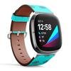 CJBROES Replacement Leather Watch Band, Compatible with Fitbit Versa 3 and Fitbit Sense of Wristband Bracelet Accessory - Endless Texture view 2