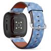 CJBROES Replacement Leather Watch Band, Compatible with Fitbit Versa 3 and Fitbit Sense of Wristband Bracelet Accessory - Royal Blue view 1