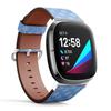 CJBROES Replacement Leather Watch Band, Compatible with Fitbit Versa 3 and Fitbit Sense of Wristband Bracelet Accessory - Royal Blue view 2