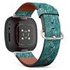 CJBROES Replacement Leather Watch Band, Compatible with Fitbit Versa 3 and Fitbit Sense of Wristband Bracelet Accessory - Zebra Tribal Tiled Print Animal view 1
