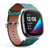 CJBROES Replacement Leather Watch Band, Compatible with Fitbit Versa 3 and Fitbit Sense of Wristband Bracelet Accessory - Zebra Tribal Tiled Print Animal view 2