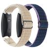 2Pack Elastic Watch Band Compatible with Fitbit Inspire 2/ Inspire/Inspire HR,Woven Soft Nylon Sport Breathable Wristband Replacement Women Men for Fitbit InspireBeige-Lavender view 1